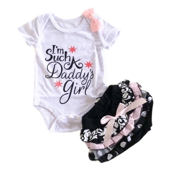 Host Pick 🎉 PatPat Daddy’s Girl One-Piece & Ruffled Bottom Set - Picture 1 of 11